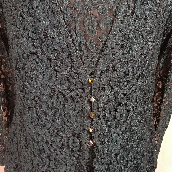 Silk Lace Dark Green Formal Dress Set Excellent Quality Sara Mique Holiday Party - Picture 2 of 16